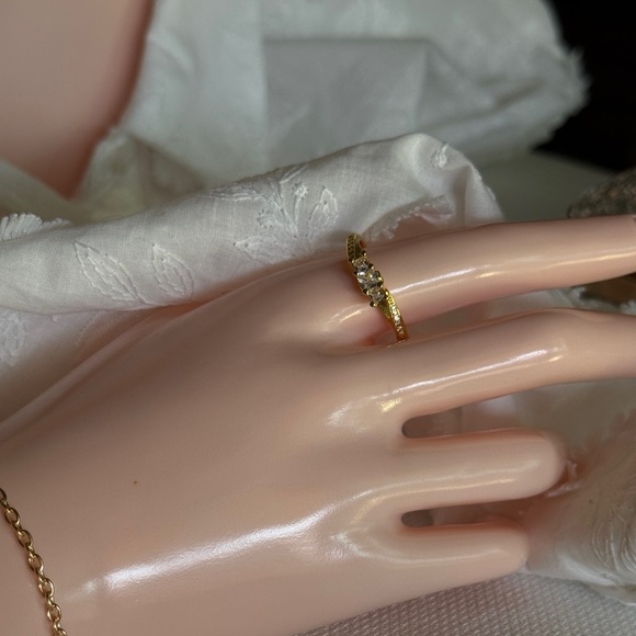 18K Gold Plated Bridal Ring with Zirconia - Picture 8 of 9